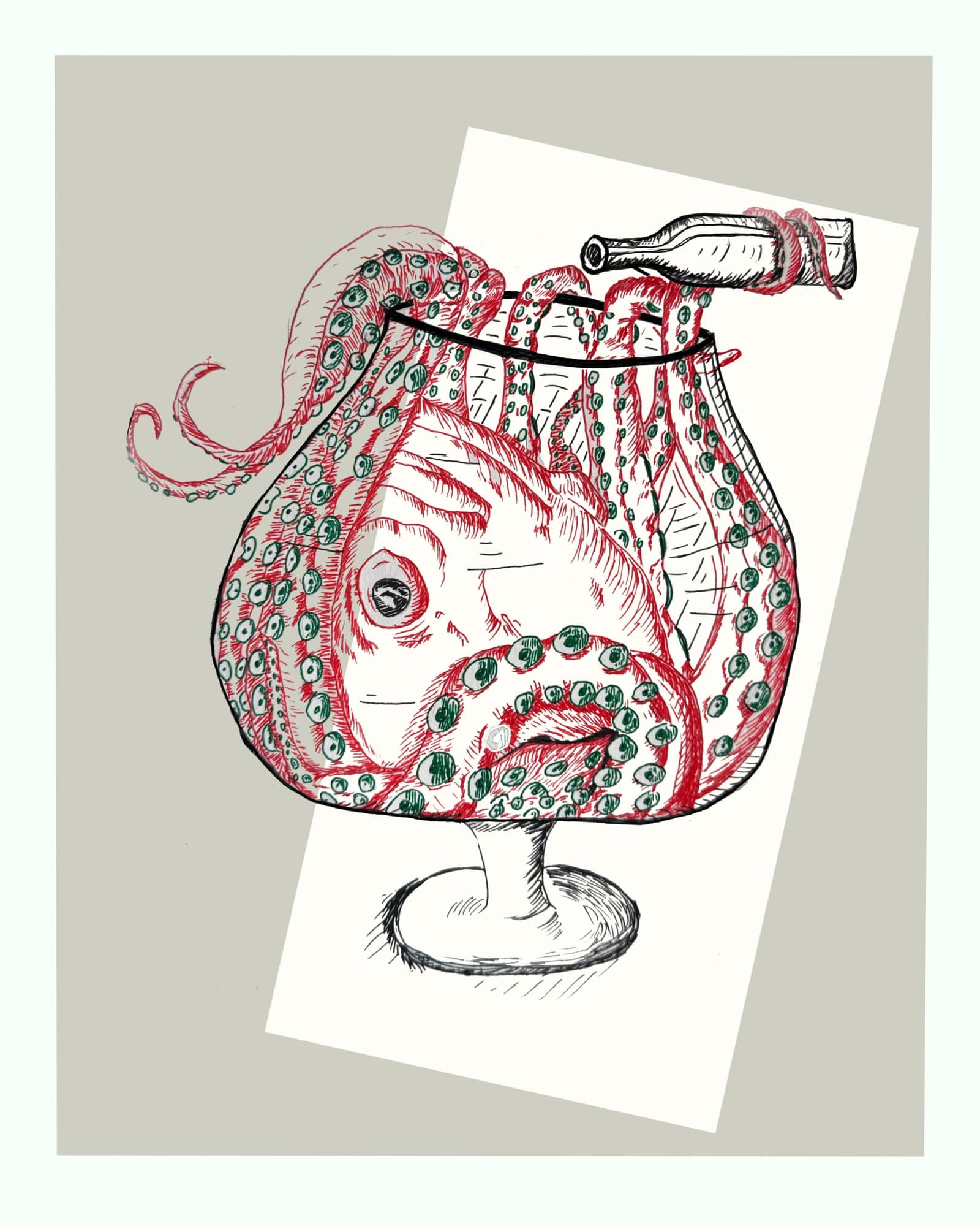 ANATOMICAL SKETCH - Octopus Wine -
